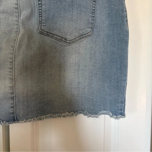 Maurices Light Blue Button-Front Denim Mini Skirt - Picture 12 of 13